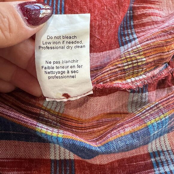 Anthropologie 11.1.Tylho Sao Paulo Plaid Pintuck Tunic Shirt Dress Medium FLAWED - Picture 8 of 12